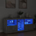 Servantă cu lumini LED, gri beton, 162x37x67 cm - WALTI WALTI