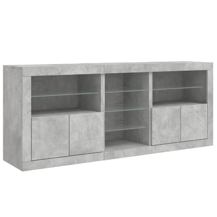 Servantă cu lumini LED, gri beton, 162x37x67 cm - WALTI WALTI
