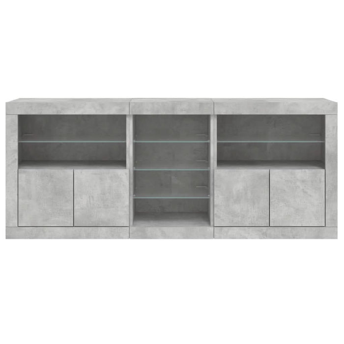 Servantă cu lumini LED, gri beton, 162x37x67 cm - WALTI WALTI