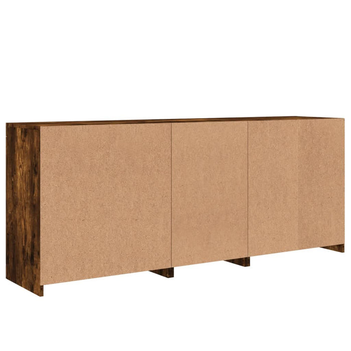 Servantă cu lumini LED, stejar fumuriu, 162x37x67 cm WALTI