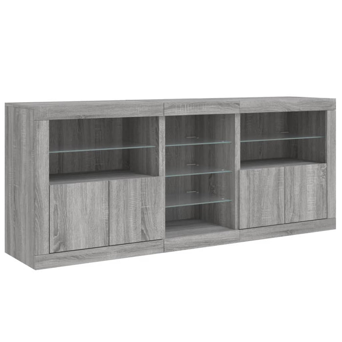 Servantă cu lumini LED, gri sonoma, 162x37x67 cm - WALTI WALTI