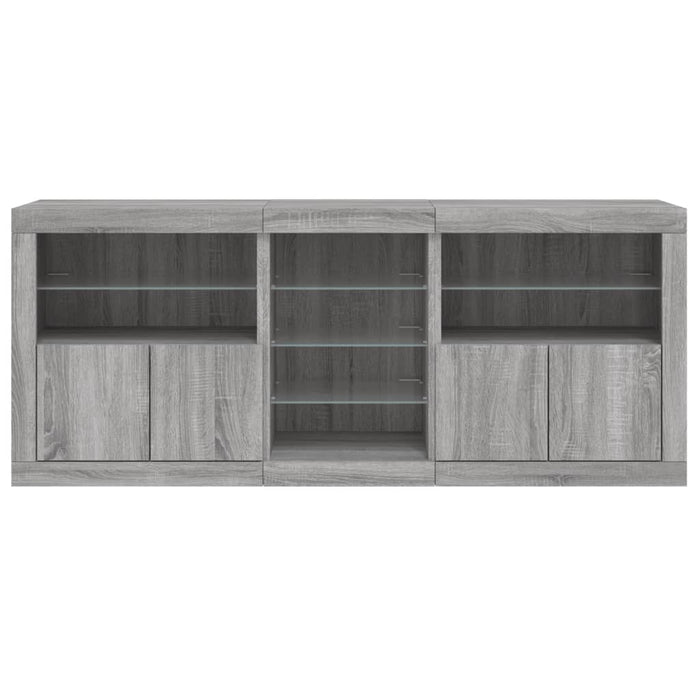 Servantă cu lumini LED, gri sonoma, 162x37x67 cm - WALTI WALTI