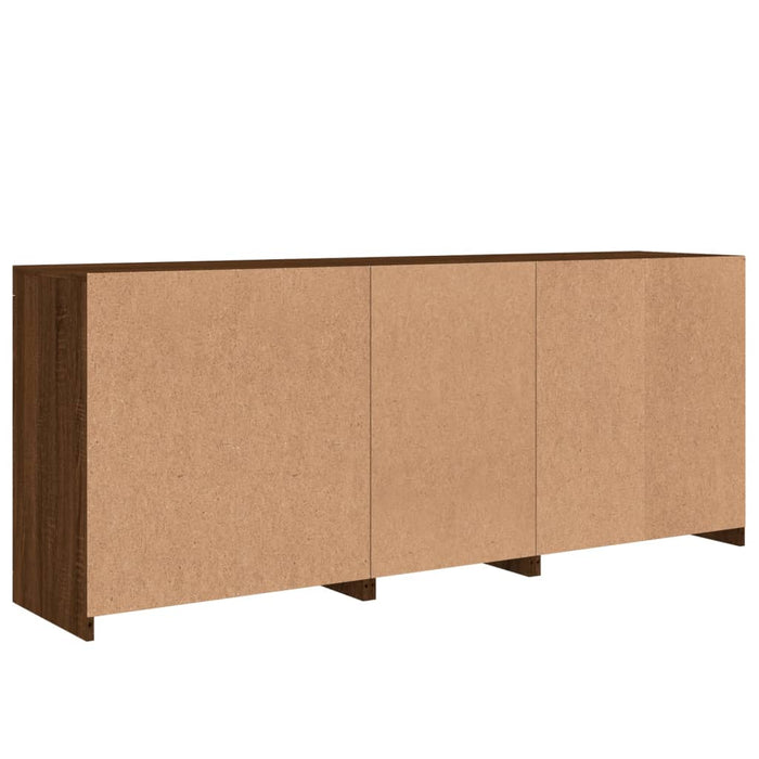 Servantă cu lumini LED, stejar maro, 162x37x67 cm WALTI
