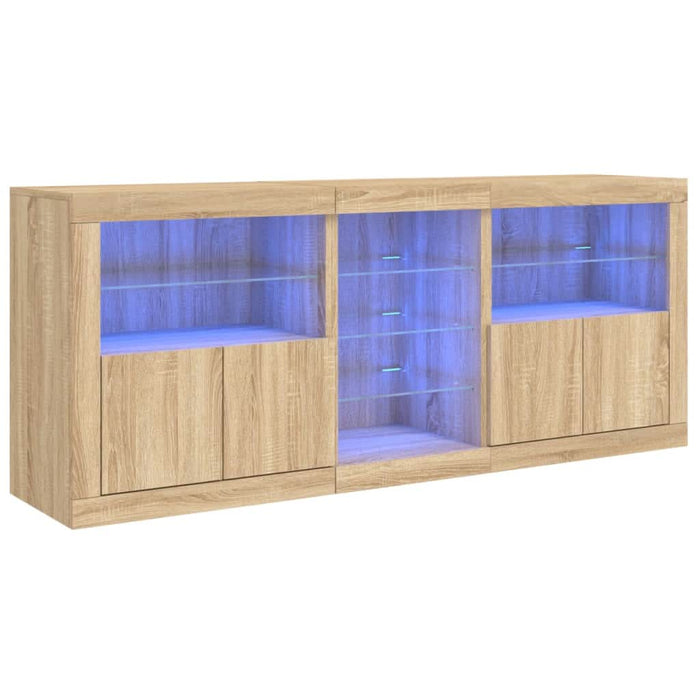 Servantă cu lumini LED, stejar sonoma, 181,5x37x67 cm - WALTI WALTI