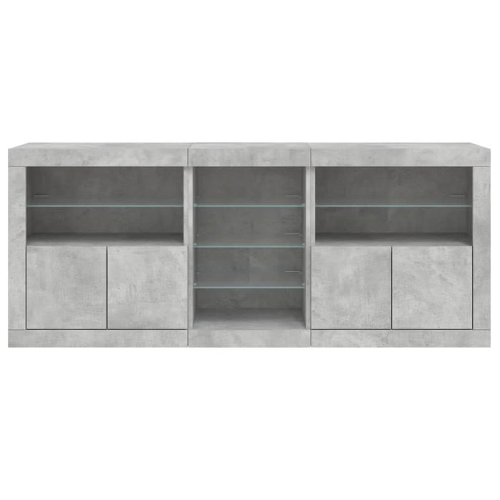 Servantă cu lumini LED, gri beton, 181,5x37x67 cm - WALTI WALTI
