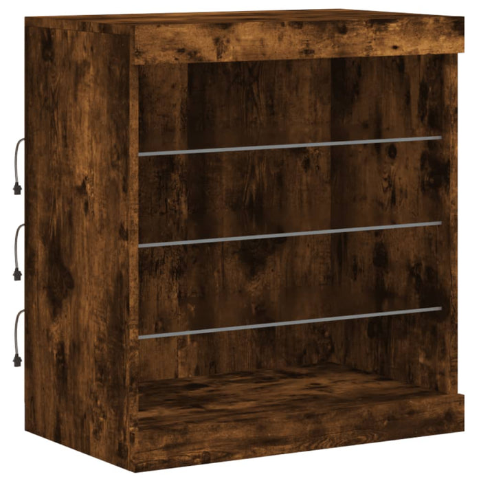 Servantă cu lumini LED, stejar fumuriu, 181,5x37x67 cm WALTI