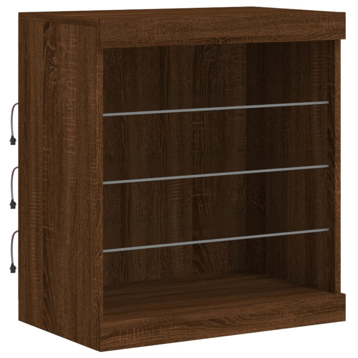 Servantă cu lumini LED, stejar maro, 181,5x37x67 cm WALTI