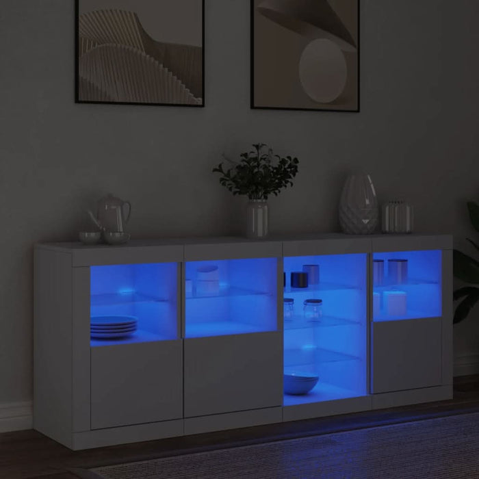 Servantă cu lumini LED, alb, 164x37x67 cm - WALTI WALTI