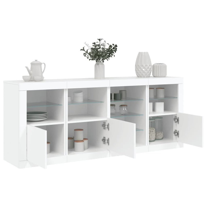Servantă cu lumini LED, alb, 164x37x67 cm - WALTI WALTI