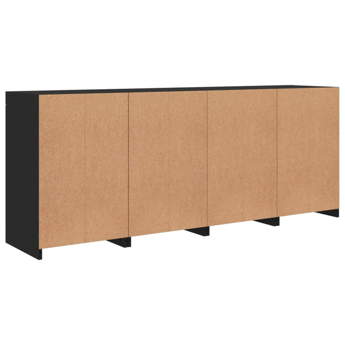 Servantă cu lumini LED, negru, 164x37x67 cm WALTI