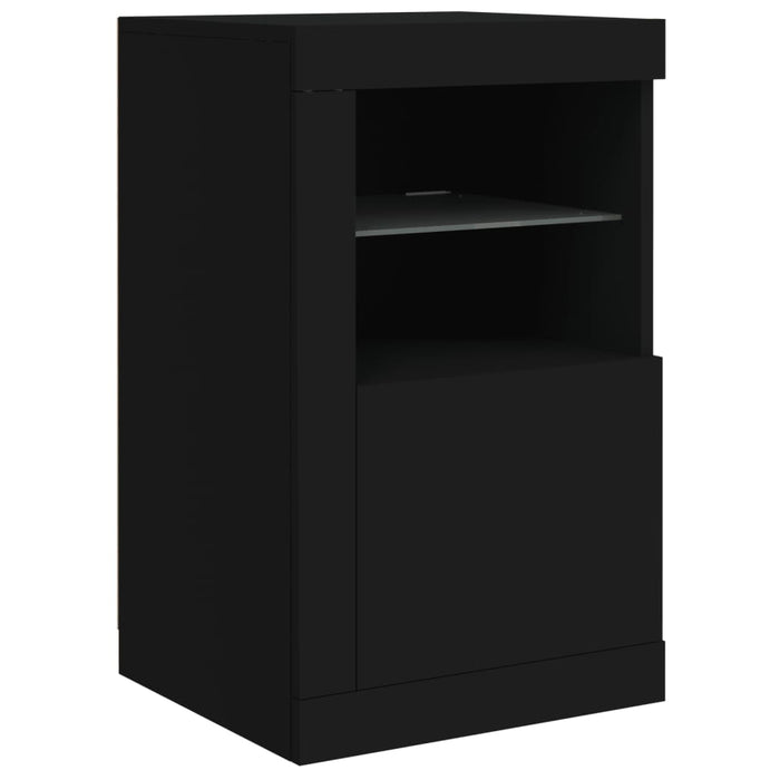 Servantă cu lumini LED, negru, 164x37x67 cm WALTI
