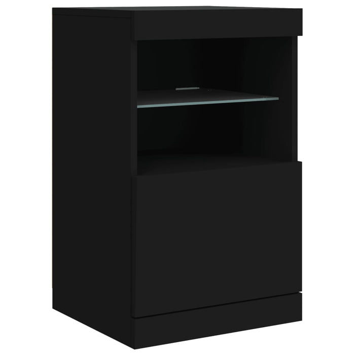 Servantă cu lumini LED, negru, 164x37x67 cm WALTI