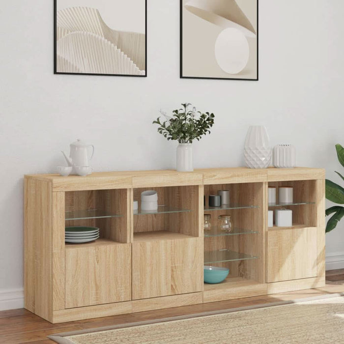Servantă cu lumini LED, stejar sonoma, 164x37x67 cm - WALTI WALTI