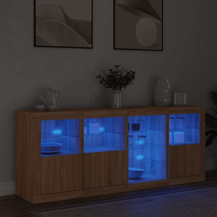 Servantă cu lumini LED, stejar sonoma, 164x37x67 cm - WALTI WALTI