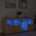 Servantă cu lumini LED, stejar sonoma, 164x37x67 cm - WALTI WALTI