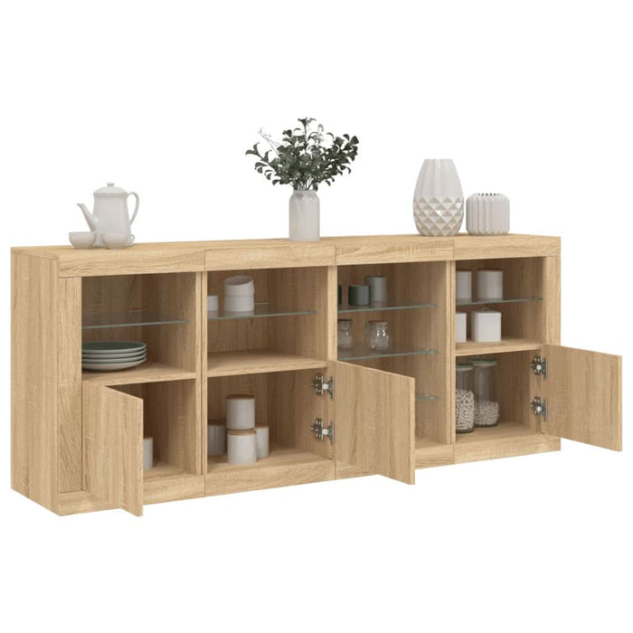 Servantă cu lumini LED, stejar sonoma, 164x37x67 cm - WALTI WALTI