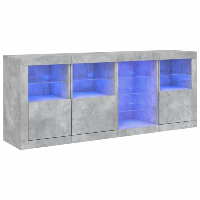 Servantă cu lumini LED, gri beton, 164x37x67 cm - WALTI WALTI