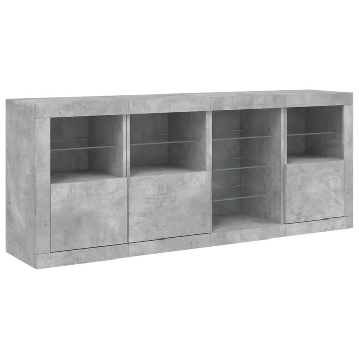 Servantă cu lumini LED, gri beton, 164x37x67 cm - WALTI WALTI