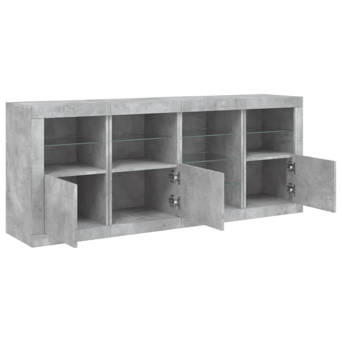 Servantă cu lumini LED, gri beton, 164x37x67 cm - WALTI WALTI