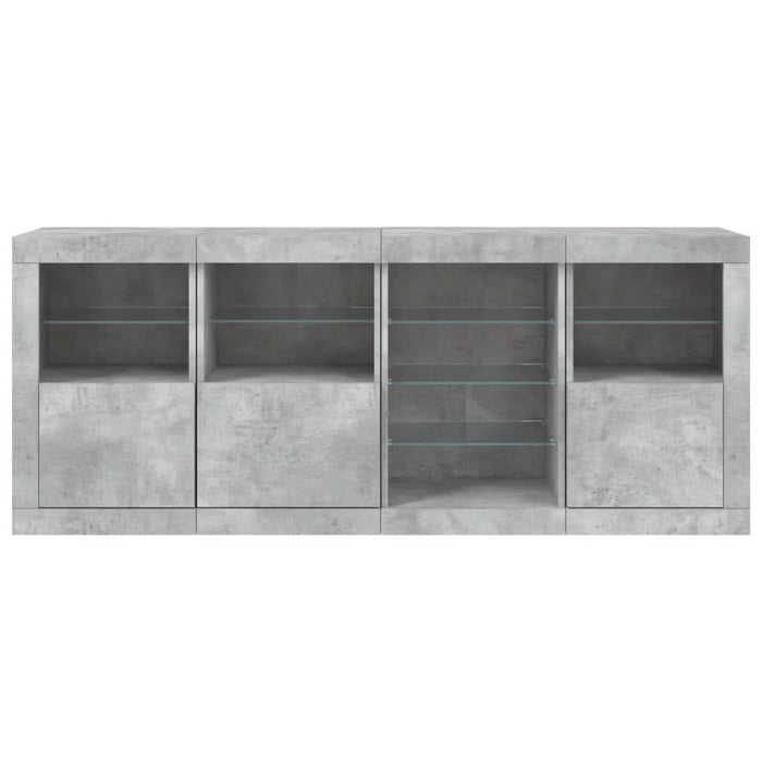 Servantă cu lumini LED, gri beton, 164x37x67 cm - WALTI WALTI