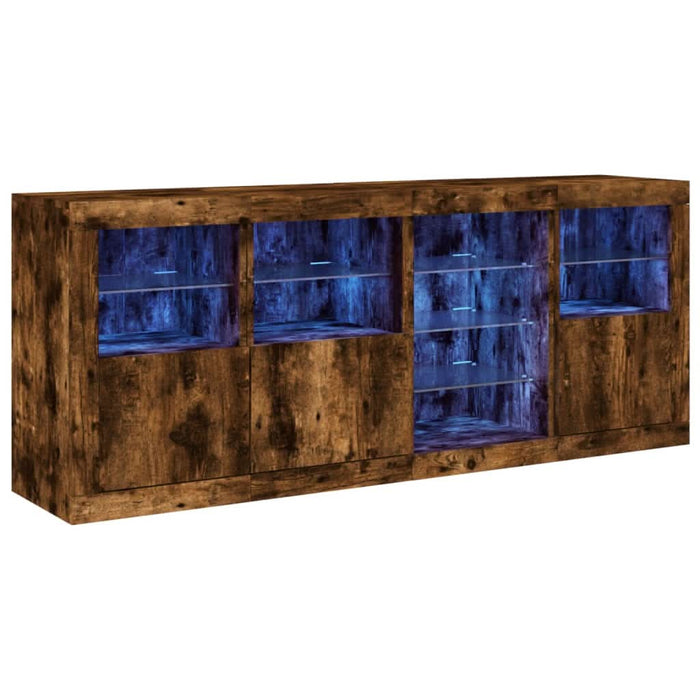 Servantă cu lumini LED, stejar fumuriu, 164x37x67 cm - WALTI WALTI