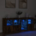 Servantă cu lumini LED, stejar fumuriu, 164x37x67 cm - WALTI WALTI