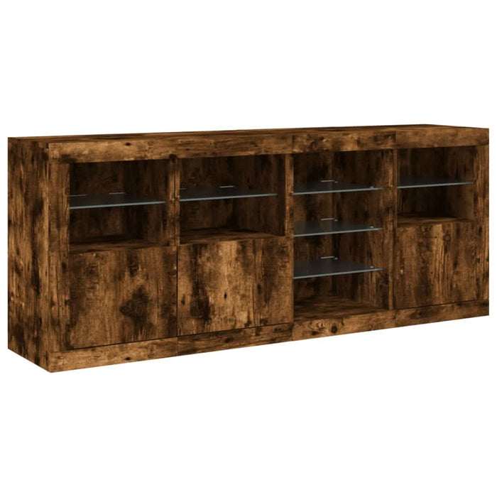 Servantă cu lumini LED, stejar fumuriu, 164x37x67 cm - WALTI WALTI