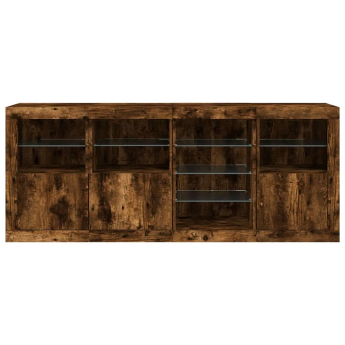 Servantă cu lumini LED, stejar fumuriu, 164x37x67 cm - WALTI WALTI