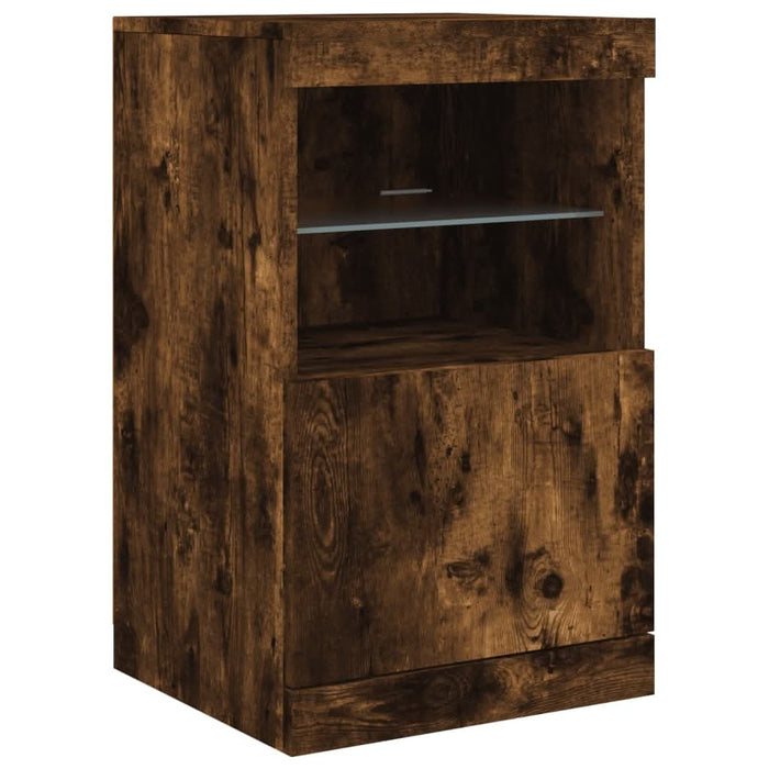 Servantă cu lumini LED, stejar fumuriu, 164x37x67 cm - WALTI WALTI