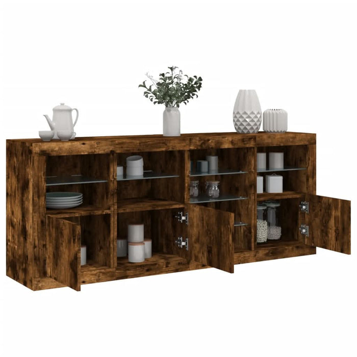 Servantă cu lumini LED, stejar fumuriu, 164x37x67 cm - WALTI WALTI