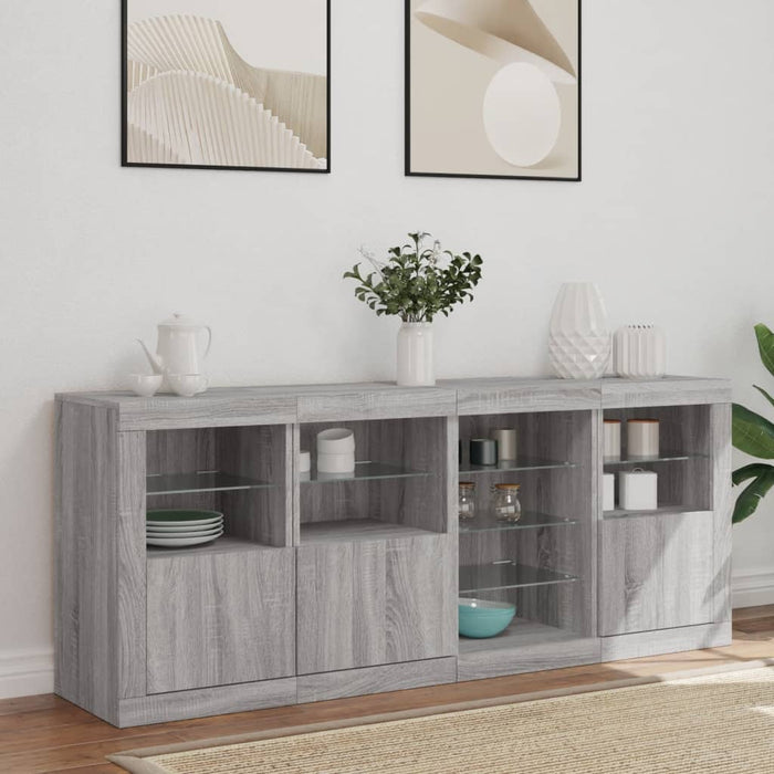 Servantă cu lumini LED, gri sonoma, 164x37x67 cm - WALTI WALTI