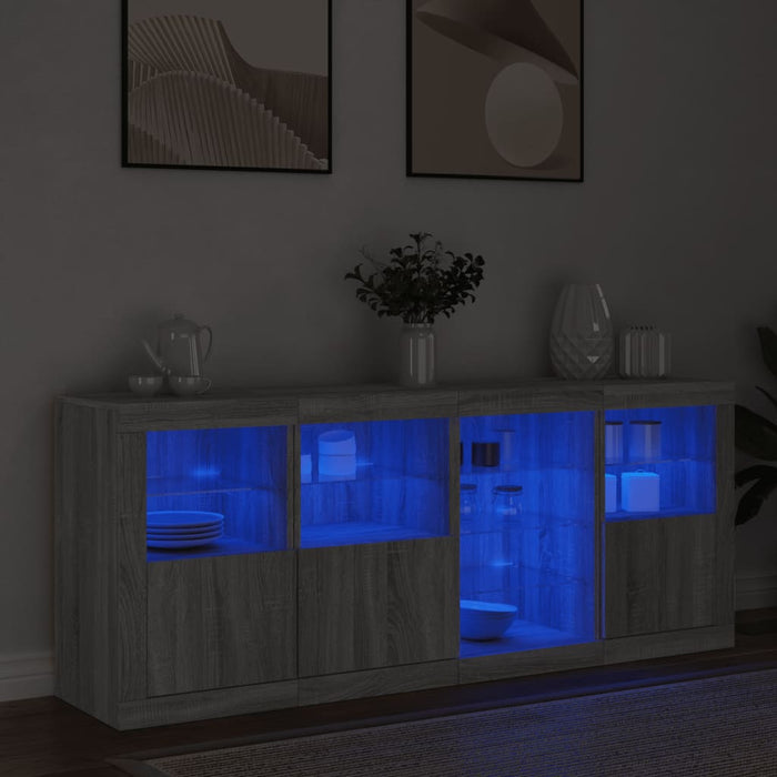 Servantă cu lumini LED, gri sonoma, 164x37x67 cm - WALTI WALTI