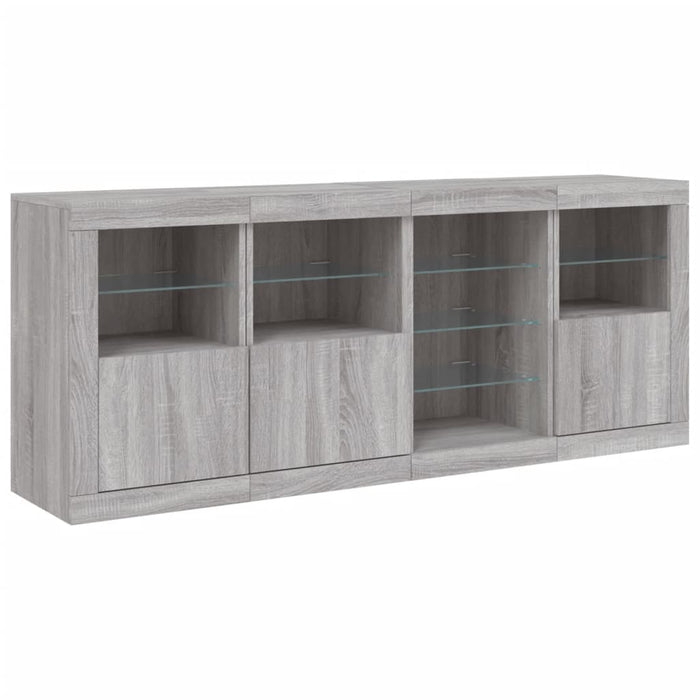 Servantă cu lumini LED, gri sonoma, 164x37x67 cm - WALTI WALTI