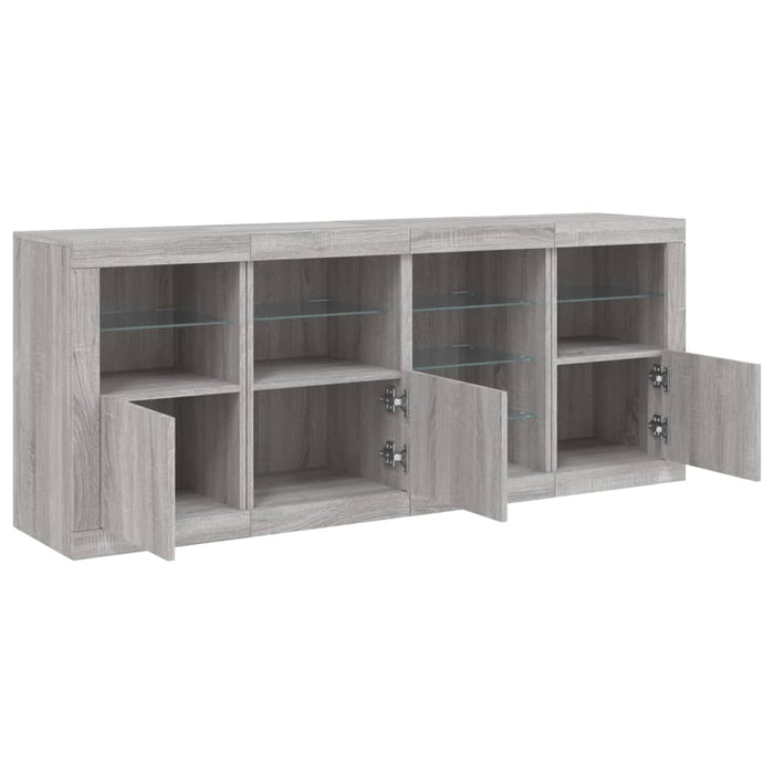 Servantă cu lumini LED, gri sonoma, 164x37x67 cm - WALTI WALTI