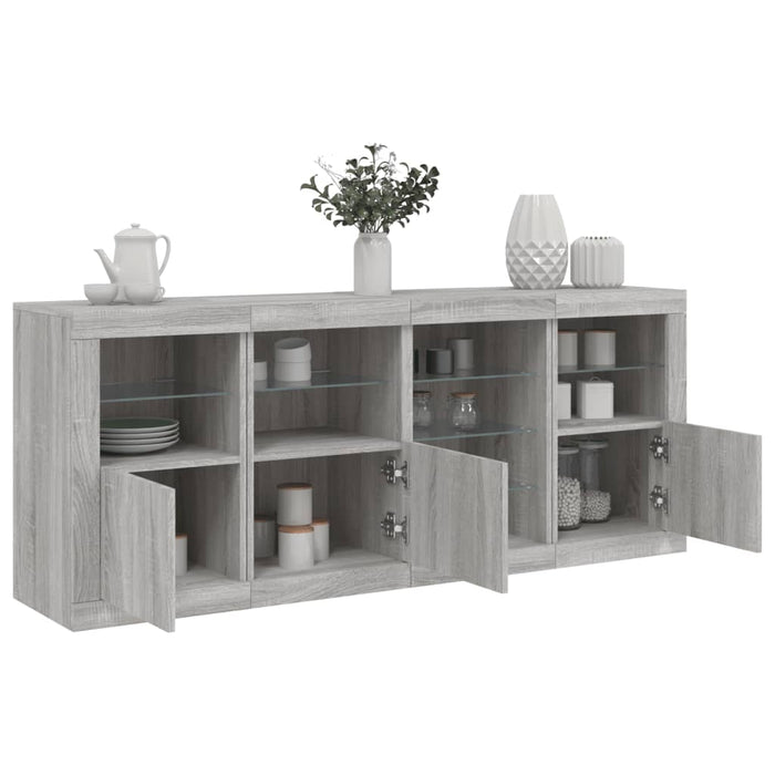 Servantă cu lumini LED, gri sonoma, 164x37x67 cm - WALTI WALTI
