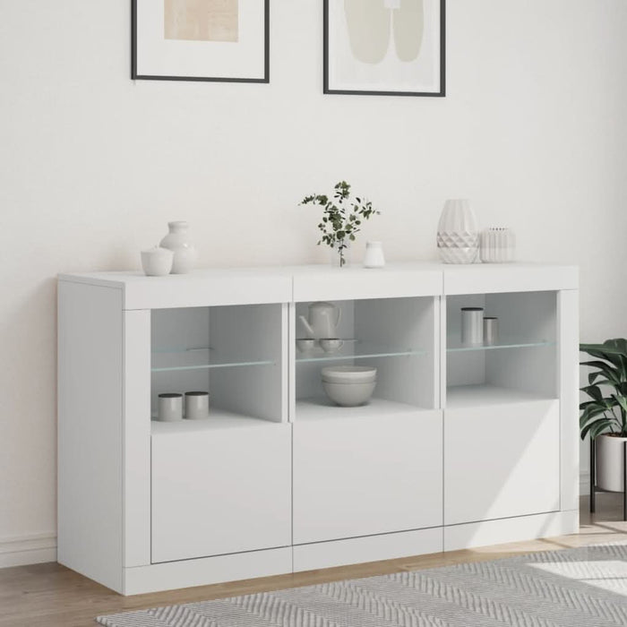 Servantă cu lumini LED, alb, 123x37x67 cm - WALTI WALTI