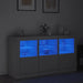 Servantă cu lumini LED, alb, 123x37x67 cm - WALTI WALTI