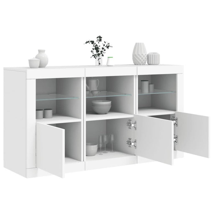 Servantă cu lumini LED, alb, 123x37x67 cm - WALTI WALTI