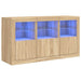 Servantă cu lumini LED, stejar sonoma, 123x37x67 cm - WALTI WALTI
