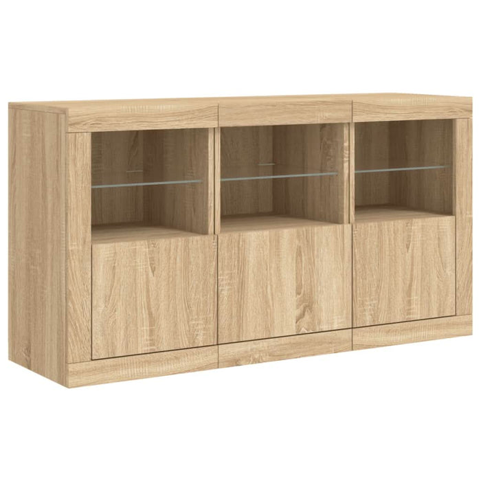 Servantă cu lumini LED, stejar sonoma, 123x37x67 cm - WALTI WALTI