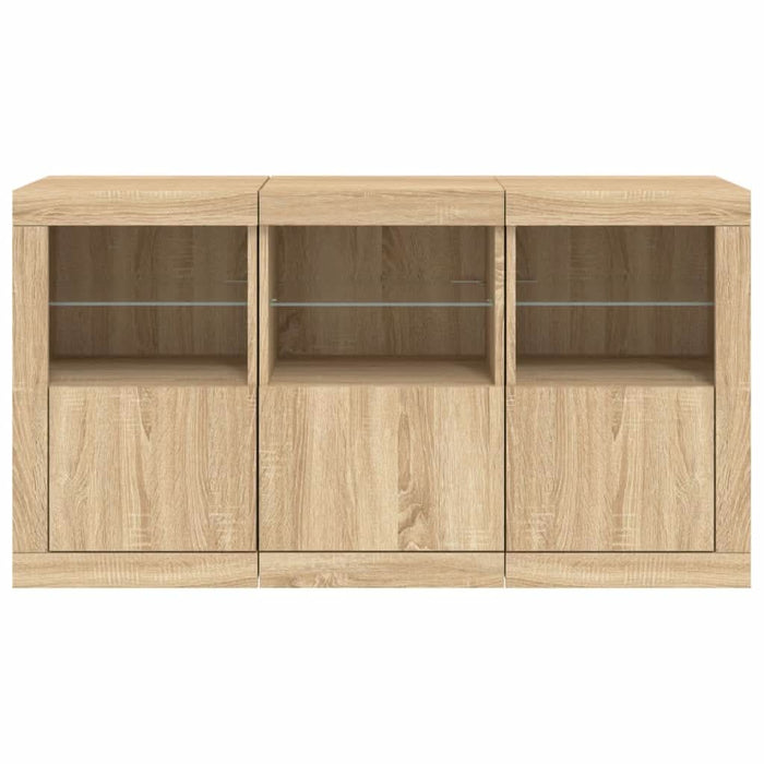 Servantă cu lumini LED, stejar sonoma, 123x37x67 cm - WALTI WALTI