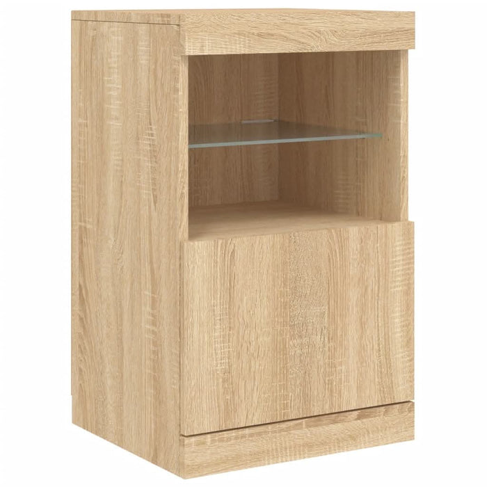 Servantă cu lumini LED, stejar sonoma, 123x37x67 cm - WALTI WALTI