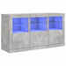 Servantă cu lumini LED, gri beton, 123x37x67 cm - WALTI WALTI