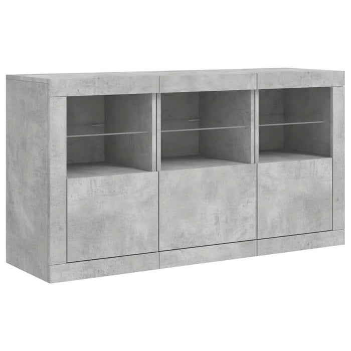 Servantă cu lumini LED, gri beton, 123x37x67 cm - WALTI WALTI