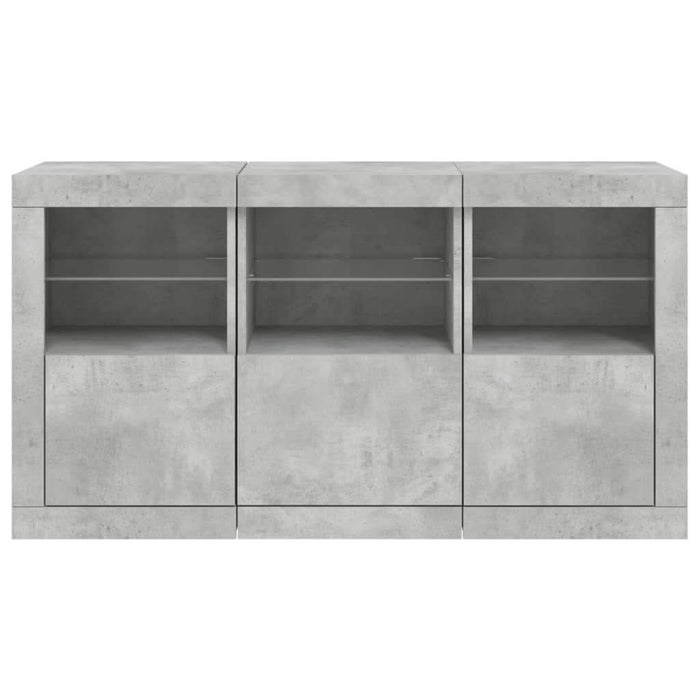 Servantă cu lumini LED, gri beton, 123x37x67 cm - WALTI WALTI