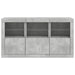 Servantă cu lumini LED, gri beton, 123x37x67 cm - WALTI WALTI