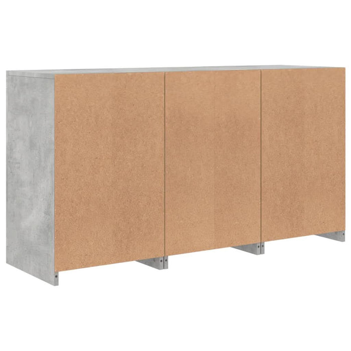 Servantă cu lumini LED, gri beton, 123x37x67 cm - WALTI WALTI