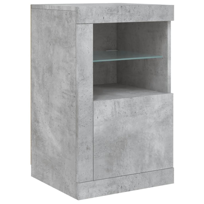 Servantă cu lumini LED, gri beton, 123x37x67 cm - WALTI WALTI