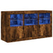 Servantă cu lumini LED, stejar fumuriu, 123x37x67 cm - WALTI WALTI