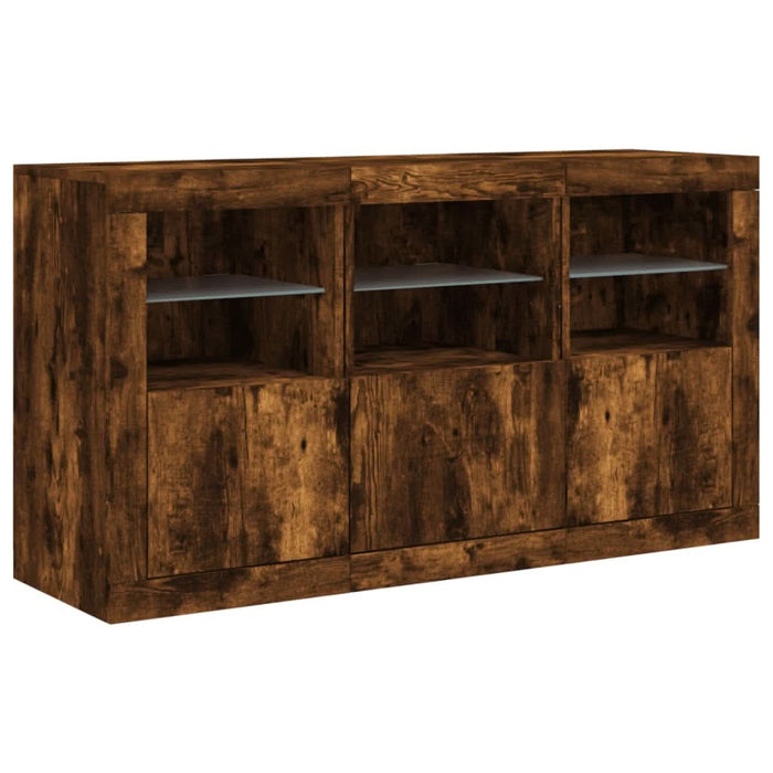 Servantă cu lumini LED, stejar fumuriu, 123x37x67 cm - WALTI WALTI